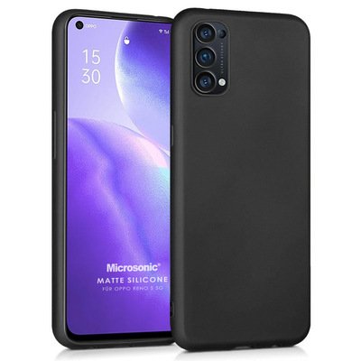 Microsonic Oppo Reno 5 5G Kılıf Matte Silicone Siyah