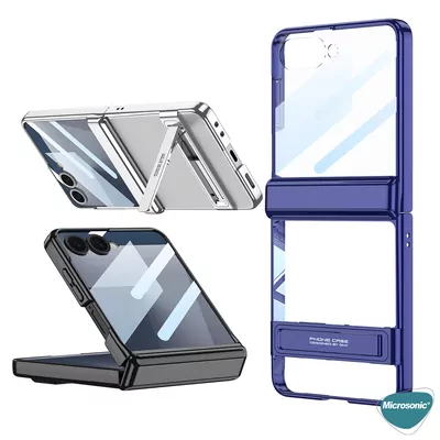 Microsonic Samsung Galaxy Z Flip 7 Kılıf Clarity Stand Siyah