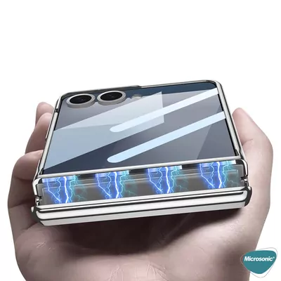 Microsonic Samsung Galaxy Z Flip 7 Kılıf Clarity Stand Siyah