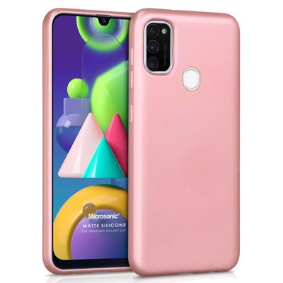 Microsonic Samsung Galaxy M21 Kılıf Matte Silicone Rose Gold