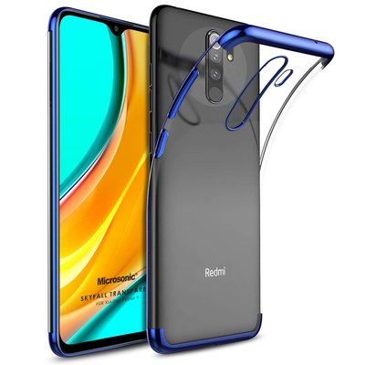 Microsonic Xiaomi Redmi 9 Kılıf Skyfall Transparent Clear Mavi