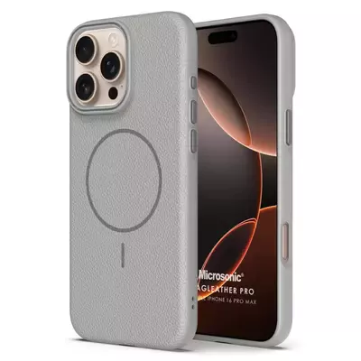 Microsonic Apple iPhone 16 Pro Max Kılıf MagLeather Pro Gri