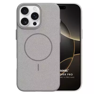 Microsonic Apple iPhone 16 Pro Max Kılıf MagLeather Pro Gri