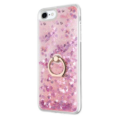 Microsonic Apple iPhone SE 2020 Kılıf Glitter Liquid Holder Pembe