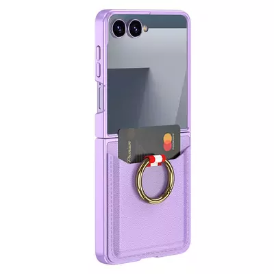 Microsonic Samsung Galaxy Z Flip 7 Kılıf LuxRing Wallet Lila