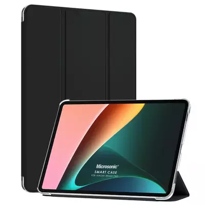 Microsonic Xiaomi Redmi Pad SE Kılıf Slim Translucent Back Smart Cover Siyah