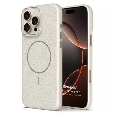 Microsonic Apple iPhone 16 Pro Max Kılıf MagLeather Pro Bej