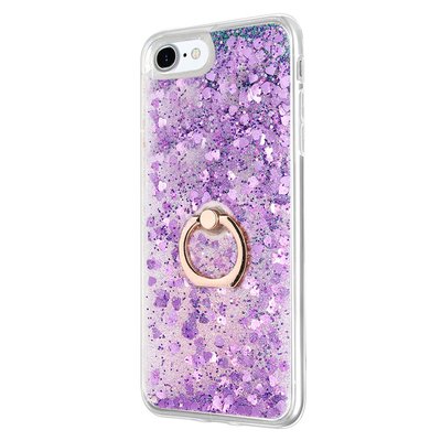 Microsonic Apple iPhone SE 2020 Kılıf Glitter Liquid Holder Mor