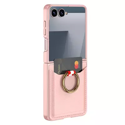 Microsonic Samsung Galaxy Z Flip 7 Kılıf LuxRing Wallet Rose Gold
