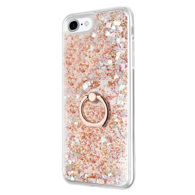 Microsonic Apple iPhone SE 2020 Kılıf Glitter Liquid Holder Gold