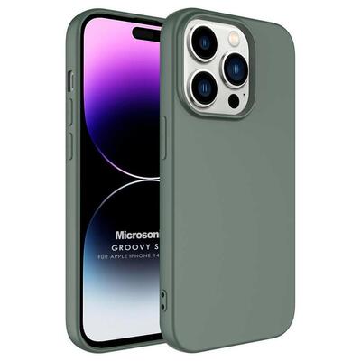 Microsonic Apple iPhone 14 Pro Max Kılıf Groovy Soft Koyu Yeşil