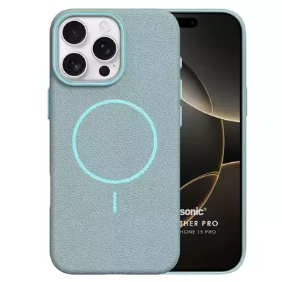 Microsonic Apple iPhone 15 Pro Kılıf MagLeather Pro Mavi