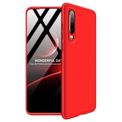 Microsonic Huawei P30 Kılıf Double Dip 360 Protective AYS Kırmızı