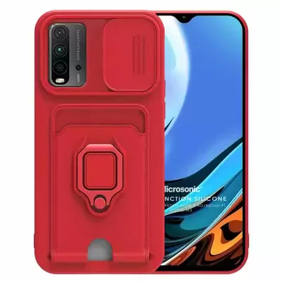 Microsonic Xiaomi Redmi 9T Kılıf Multifunction Silicone Kırmızı