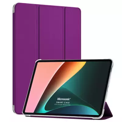 Microsonic Xiaomi Redmi Pad SE Kılıf Slim Translucent Back Smart Cover Mor