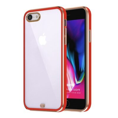 Microsonic Apple iPhone 7 Kılıf Laser Plated Soft Kırmızı