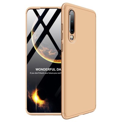 Microsonic Huawei P30 Kılıf Double Dip 360 Protective AYS Gold