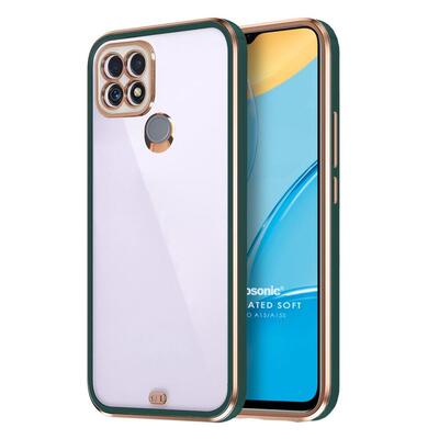 Microsonic Oppo A15s Kılıf Laser Plated Soft Koyu Yeşil