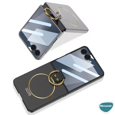 Microsonic Samsung Galaxy Z Flip 7 Kılıf Ring Fall MagSafe Yeşil