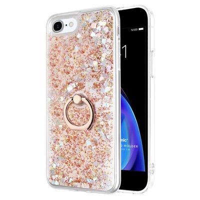 Microsonic Apple iPhone 8 Kılıf Glitter Liquid Holder Gold