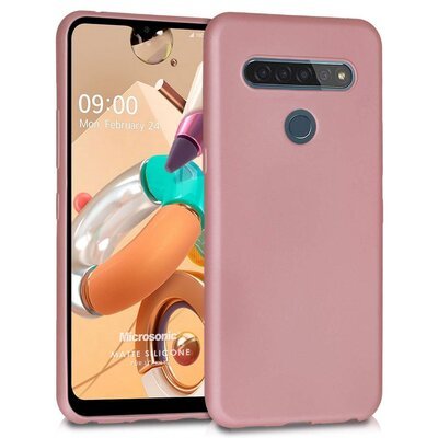 Microsonic LG K41S Kılıf Matte Silicone Rose Gold