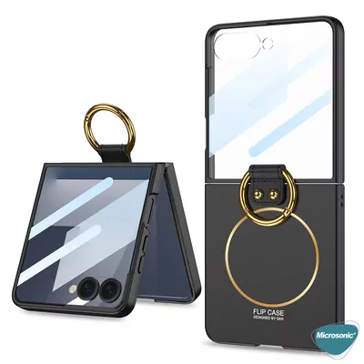 Microsonic Samsung Galaxy Z Flip 7 Kılıf Ring Fall MagSafe Siyah