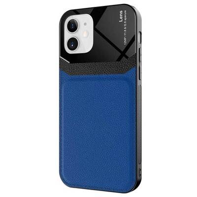 Microsonic Apple iPhone 12 Mini Kılıf Uniq Leather Lacivert