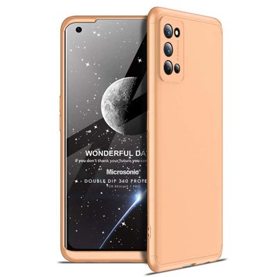 Microsonic Realme 7 Pro Kılıf Double Dip 360 Protective AYS Gold