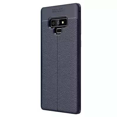 Microsonic Samsung Galaxy Note 9 Kılıf Deri Dokulu Silikon Lacivert