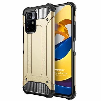 Microsonic Xiaomi Note 11T Kılıf Rugged Armor Gold