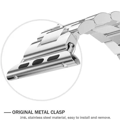 Microsonic Apple Watch Series 9 45mm Metal Stainless Steel Kordon Gümüş