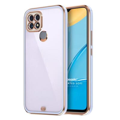 Microsonic Oppo A15s Kılıf Laser Plated Soft Lila