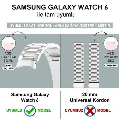 Microsonic Samsung Galaxy Watch 7 44mm Solid Steel Kordon Gümüş