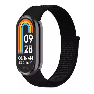 Microsonic Xiaomi Mi Band 8 Hasırlı Kordon Woven Sport Loop Siyah