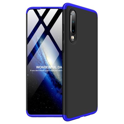 Microsonic Huawei P30 Kılıf Double Dip 360 Protective AYS Siyah Mavi