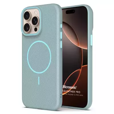 Microsonic Apple iPhone 15 Pro Max Kılıf MagLeather Pro Mavi