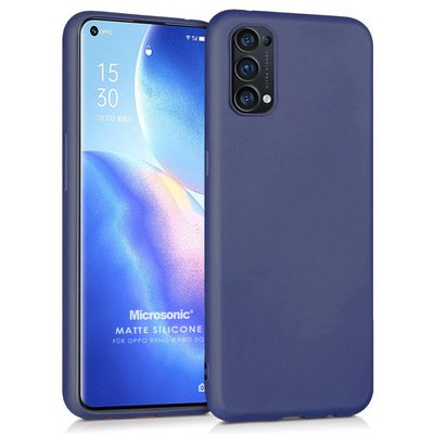 Microsonic Oppo Reno 5 Pro 5G Kılıf Matte Silicone Lacivert