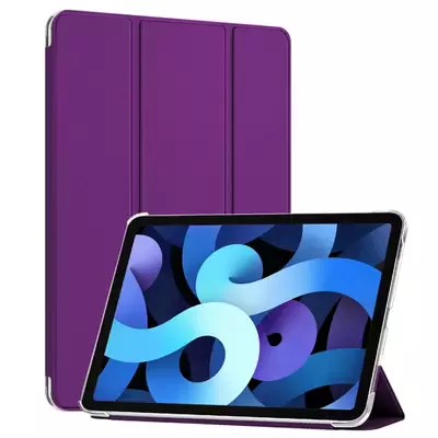 Microsonic Apple iPad Air 4 (2020) Kılıf Slim Translucent Back Smart Cover Mor