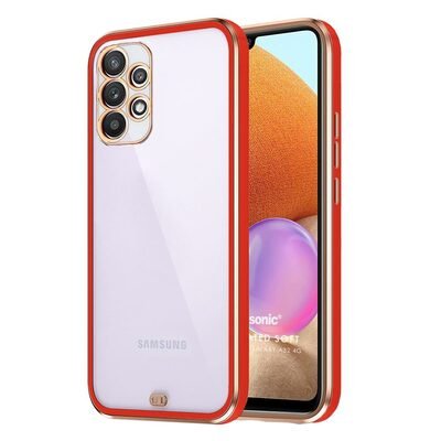 Microsonic Samsung Galaxy A32 4G Kılıf Laser Plated Soft Kırmızı