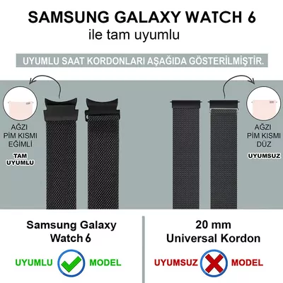 Microsonic Samsung Galaxy Watch 7 44mm Kordon Milano Loop Gümüş