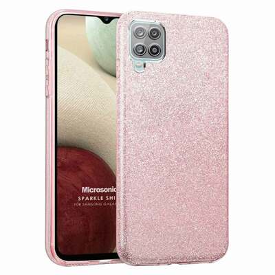 Microsonic Samsung Galaxy M12 Kılıf Sparkle Shiny Rose Gold