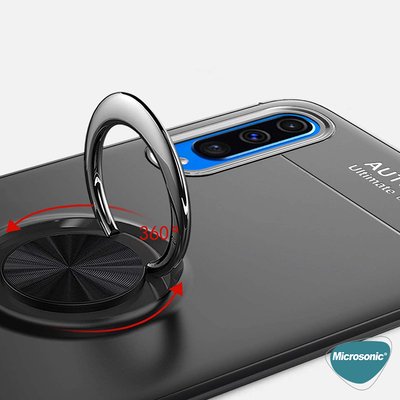 Microsonic Xiaomi Mi 9 SE Kılıf Kickstand Ring Holder Siyah Rose