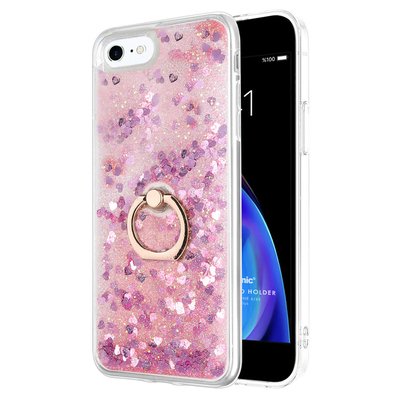 Microsonic Apple iPhone 6 Kılıf Glitter Liquid Holder Pembe