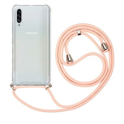 Microsonic Samsung Galaxy A50 Kılıf Neck Lanyard Rose Gold