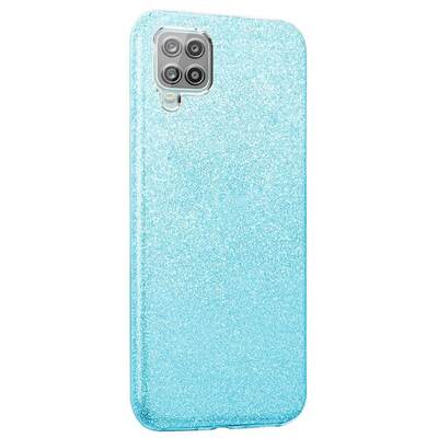 Microsonic Samsung Galaxy M12 Kılıf Sparkle Shiny Mavi