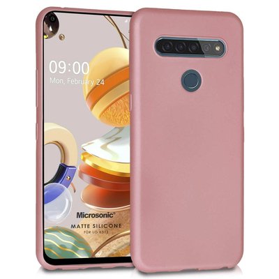 Microsonic LG K51S Kılıf Matte Silicone Rose Gold