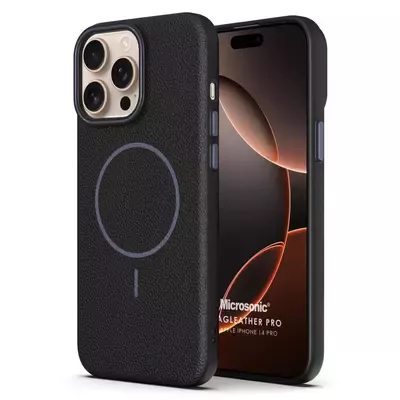 Microsonic Apple iPhone 14 Pro Kılıf MagLeather Pro Siyah