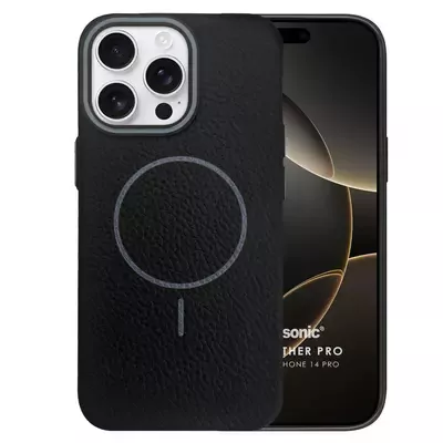 Microsonic Apple iPhone 14 Pro Kılıf MagLeather Pro Siyah