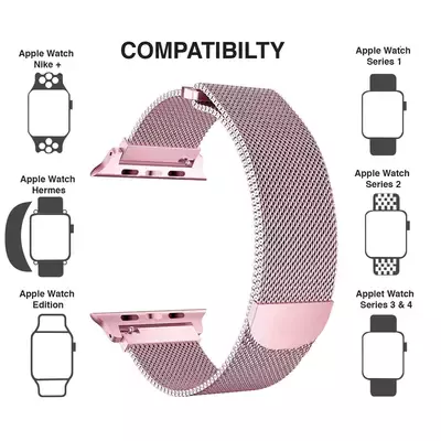 Microsonic Apple Watch Series 9 45mm Milanese Loop Kordon Siyah