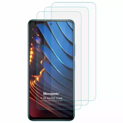 Microsonic Xiaomi Poco X3 GT Screen Protector Nano Glass Cam Ekran Koruyucu (3'lü Paket)